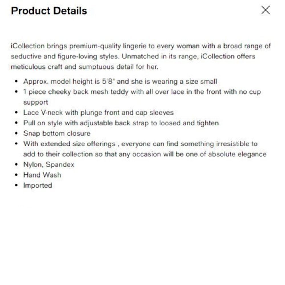 iCollection-Lingerie-Lace-Teddy-Small - Picture 5 of 5